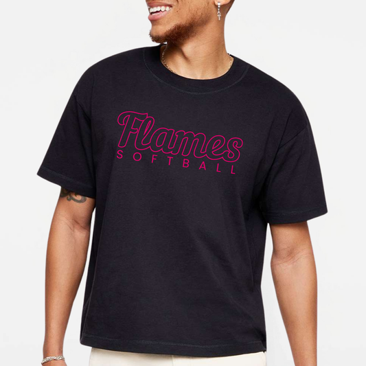 Flames Softball: Relaxed Crew T-Shirt