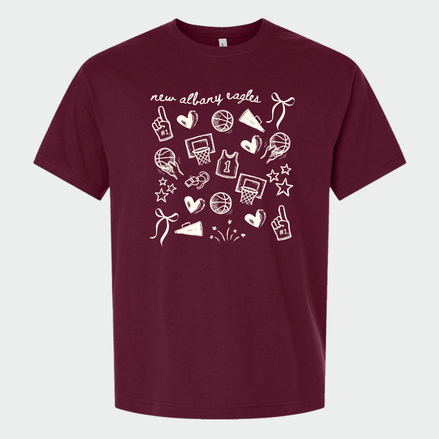 NAGTB New Albany Basketball Collage Heavyweight T-Shirt