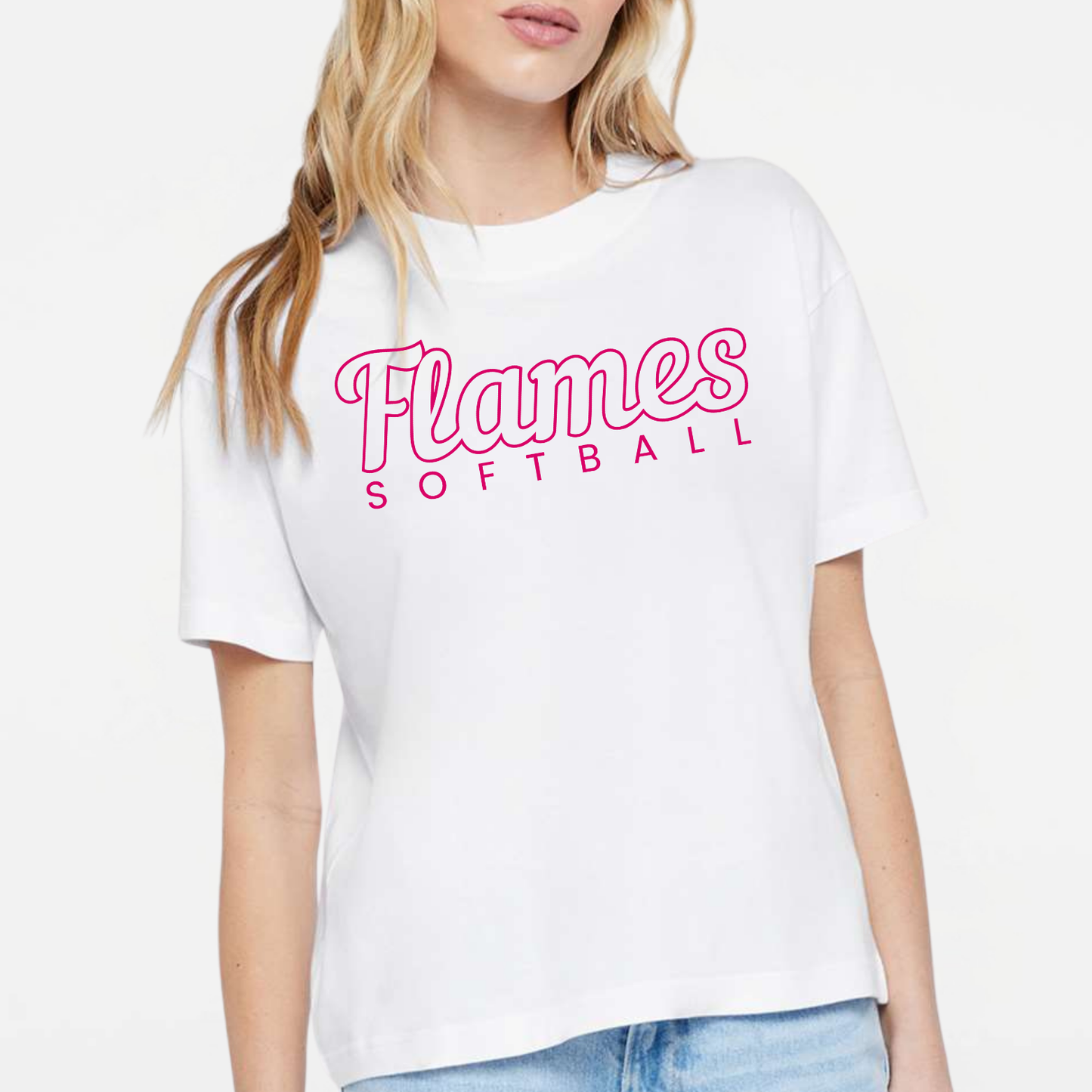 Flames Softball: Relaxed Crew T-Shirt