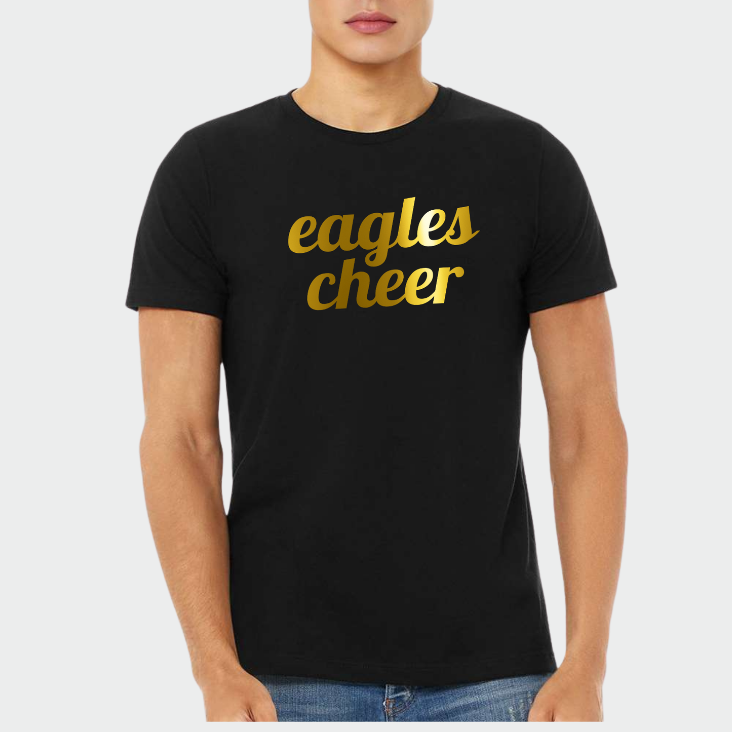 NAYCHEER: Eagles Cheer Gold Foil TShirt