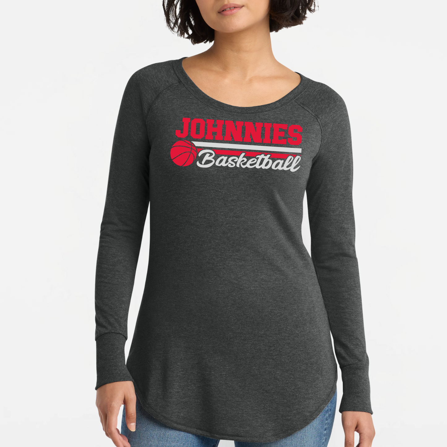 JYAA: Johnnies Basketball Women's Triblend Long Sleeve Tunic T-Shirt