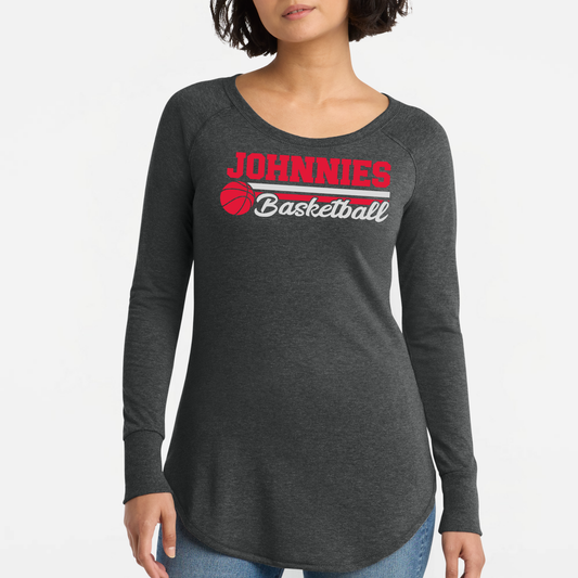 JYAA: Johnnies Basketball Women's Triblend Long Sleeve Tunic T-Shirt