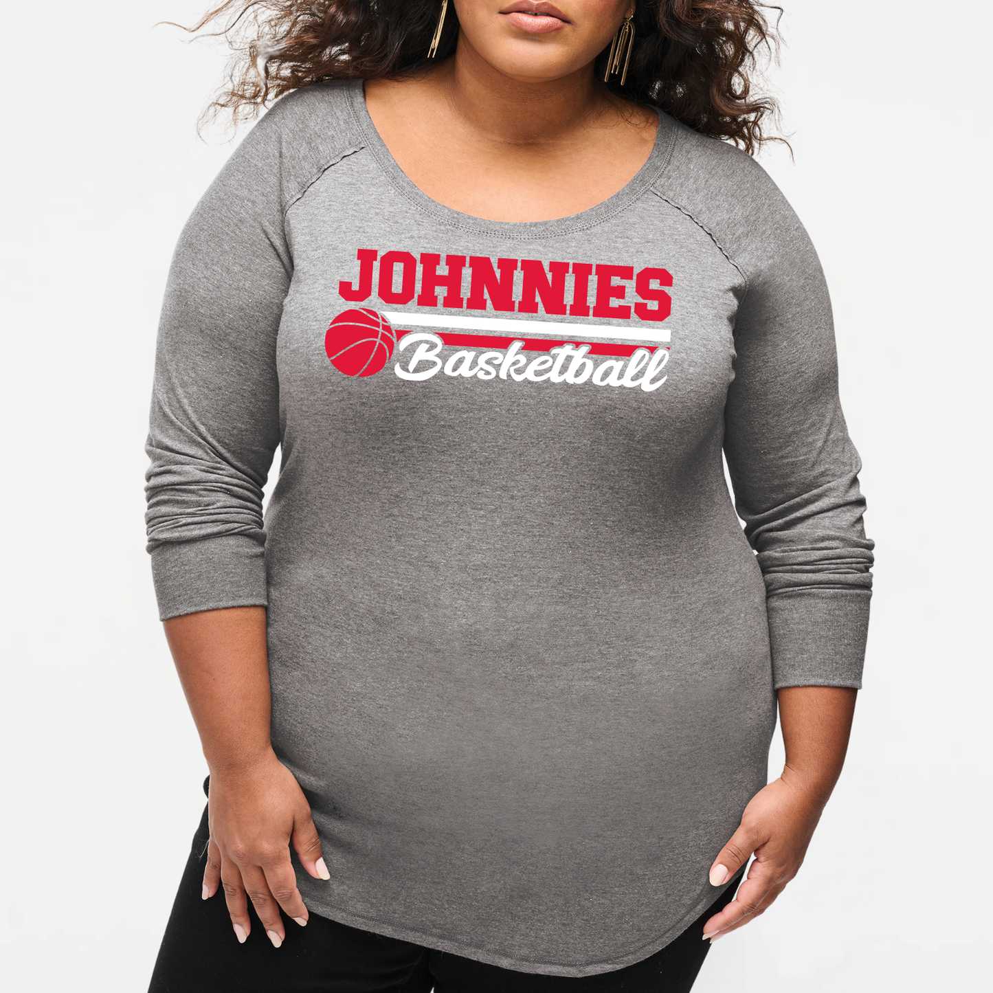 JYAA: Johnnies Basketball Women's Triblend Long Sleeve Tunic T-Shirt