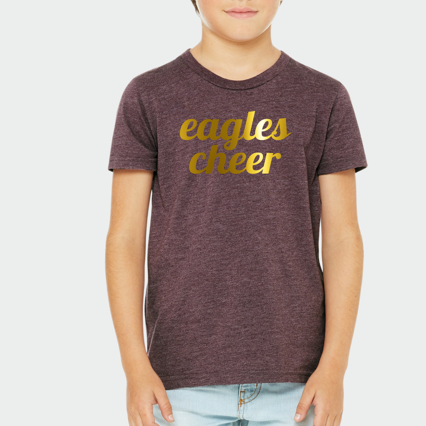 NAYCHEER: Eagles Cheer Gold Foil TShirt