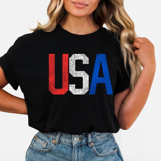 PATRIOTIC: *Distressed* USA T-Shirt