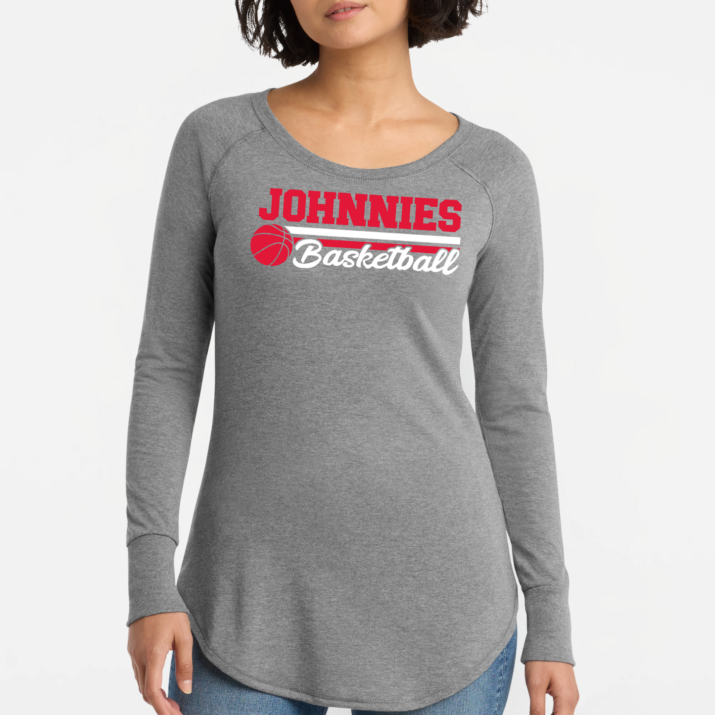 JYAA: Johnnies Basketball Women's Triblend Long Sleeve Tunic T-Shirt