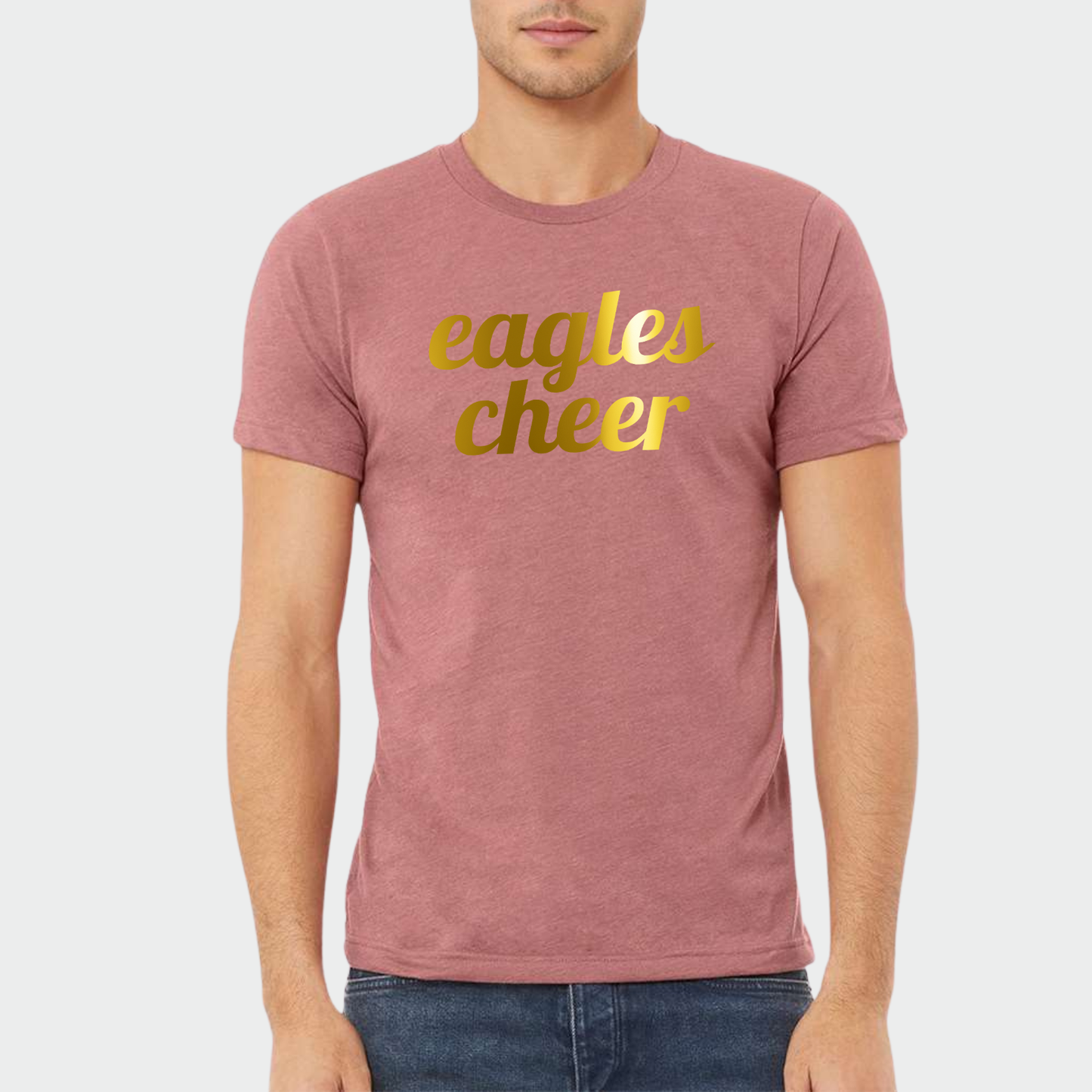 NAYCHEER: Eagles Cheer Gold Foil TShirt