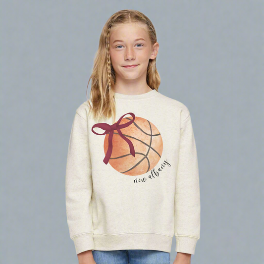 New Albany Basketball Bow Sweatshirt