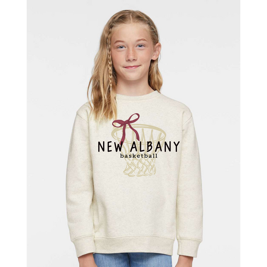 New Albany Basketball Bow Net Sweatshirt