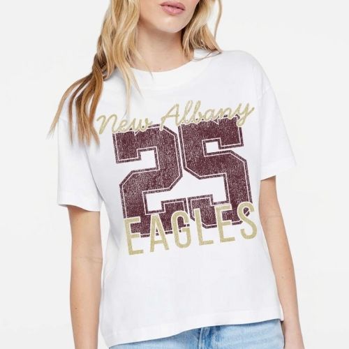 Number Shop: New Albany Eagles Number Relaxed Crew T-Shirt *personalized*