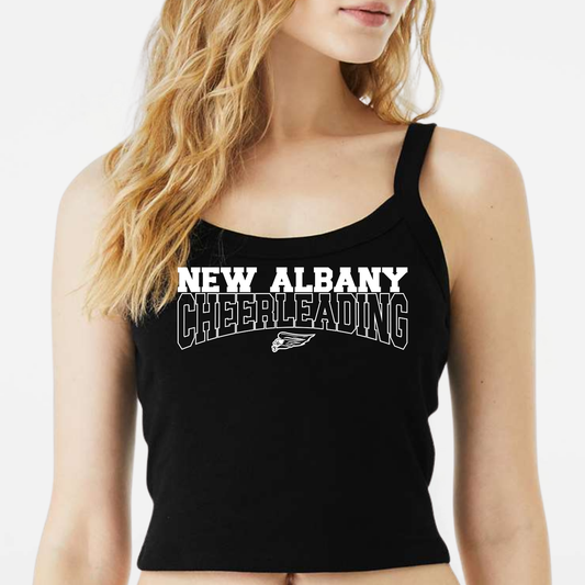 NAYCHEER: New Albany Cheerleading Women's Cropped Spaghetti Strap Tank Top