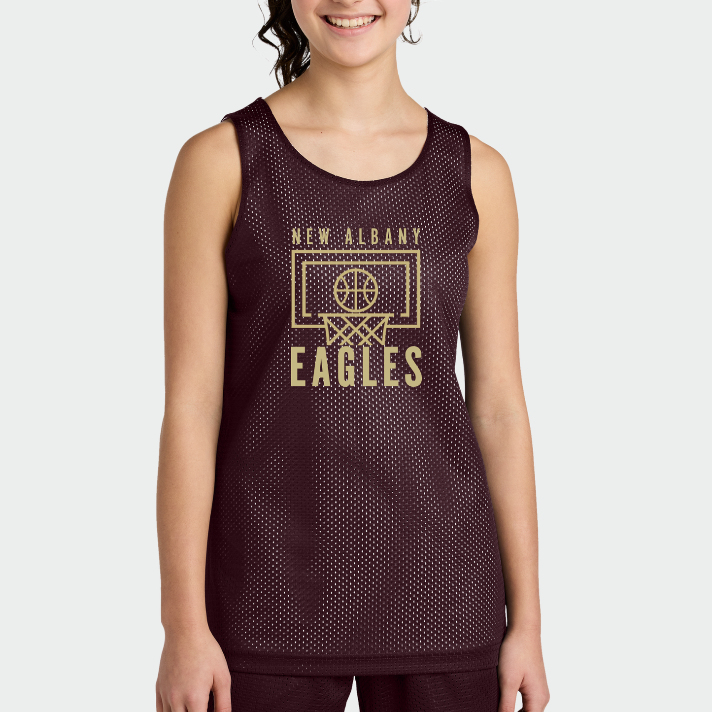 NAGTB: New Albany Eagles Basketball Court Reversible Mesh Basketball Pinnie
