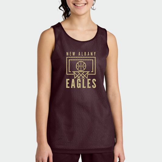 NAGTB: New Albany Eagles Basketball Court Reversible Mesh Basketball Pinnie