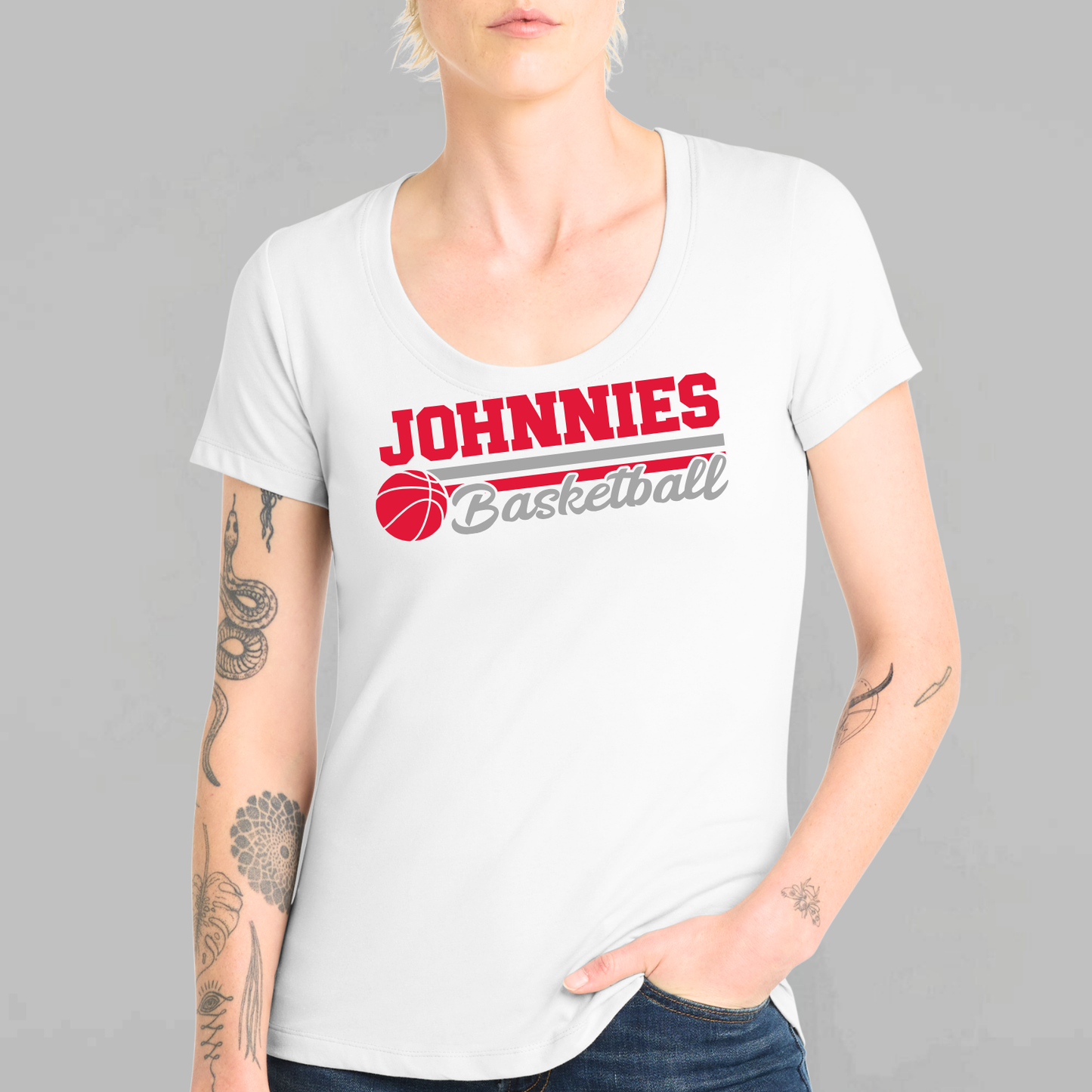 JYAA: Johnstown Basketball Women's Flex Scoop Neck T-Shirt