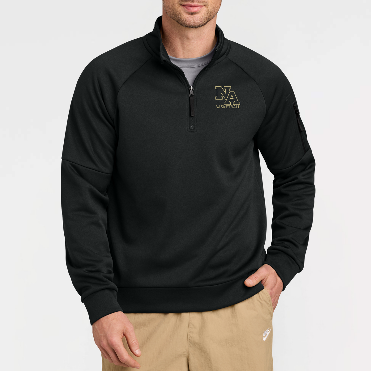 NAGTB: NA Basketball, Embroidered, Nike Therma-FIT Pocket 1/4-Zip