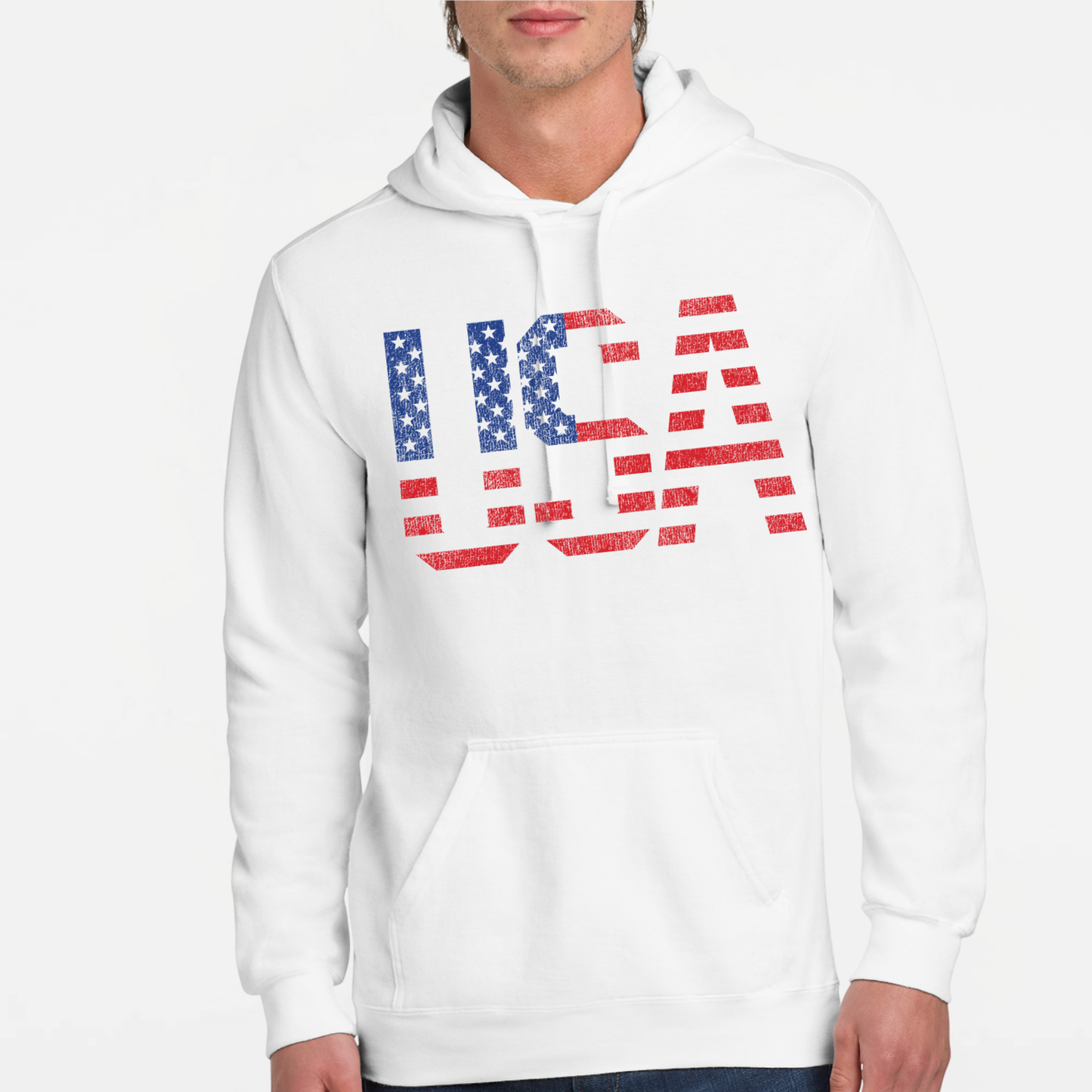 PATRIOTIC: American Flag USA Hooded Sweatshirt