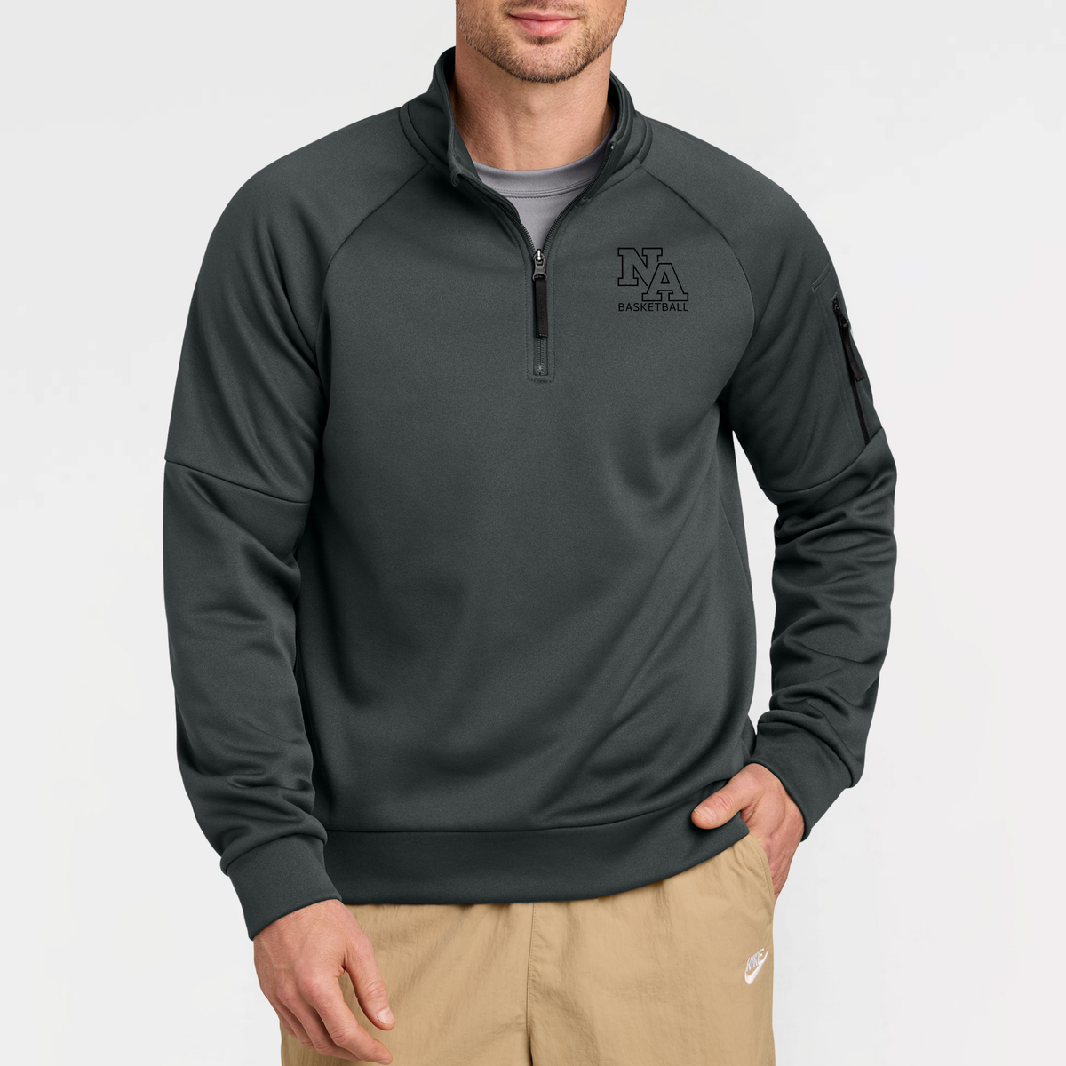 NAGTB: NA Basketball, Embroidered, Nike Therma-FIT Pocket 1/4-Zip