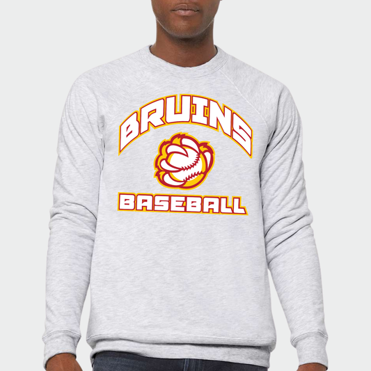 BRUINS: Baseball Claw Sponge Fleece Raglan Crew Sweatshirt
