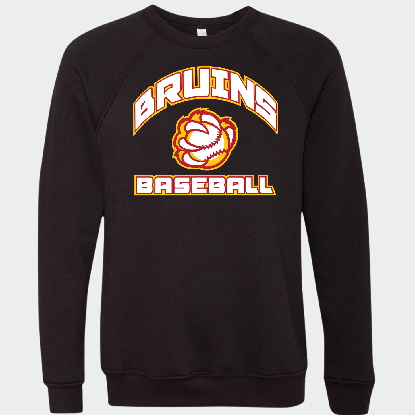 BRUINS: Baseball Claw Sponge Fleece Raglan Crew Sweatshirt