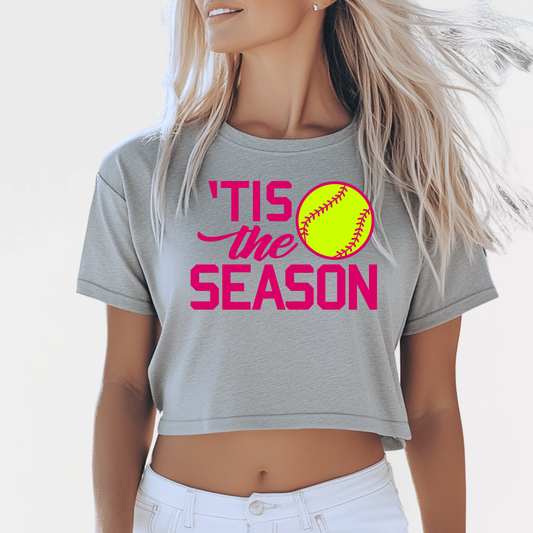 Flames Softball: Tis The Season Flowy Crop Top