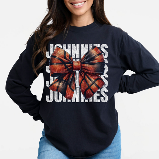JYAA: Johnnies Basketball Bow *distressed* Long Sleeve T-Shirt