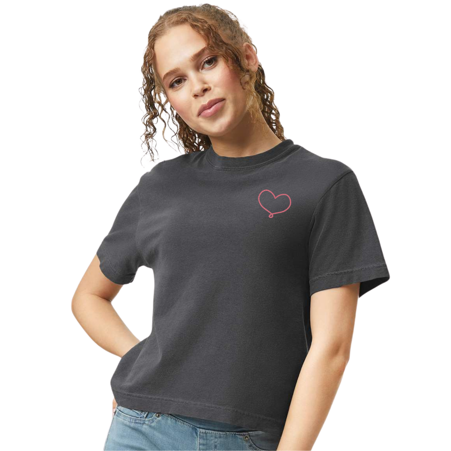 *marketing sample* Howdy Valentine Highland Cow Boxy T-Shirt - size adult medium