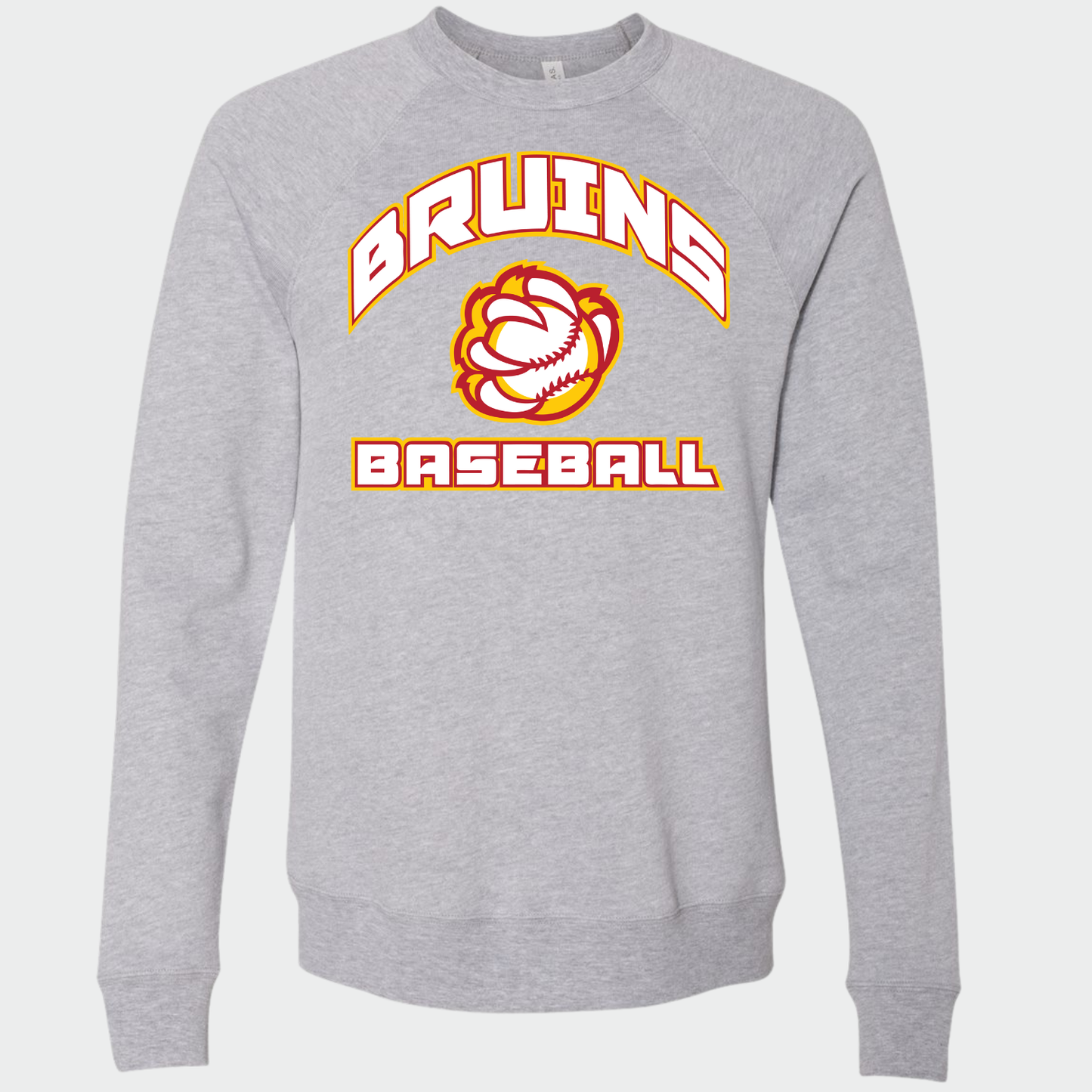 BRUINS: Baseball Claw Sponge Fleece Raglan Crew Sweatshirt