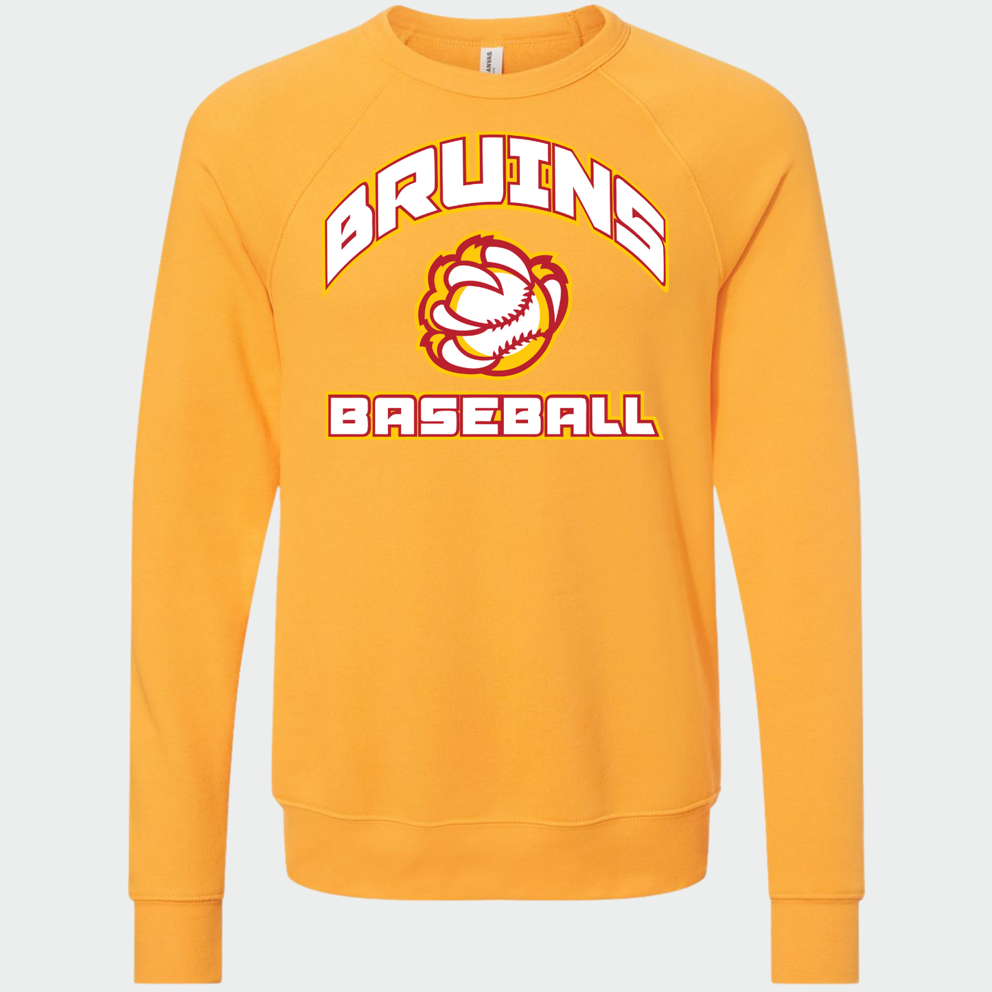 BRUINS: Baseball Claw Sponge Fleece Raglan Crew Sweatshirt