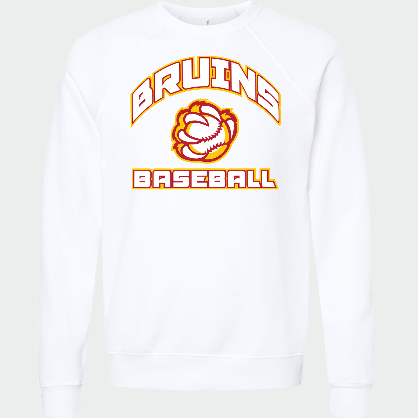 BRUINS: Baseball Claw Sponge Fleece Raglan Crew Sweatshirt
