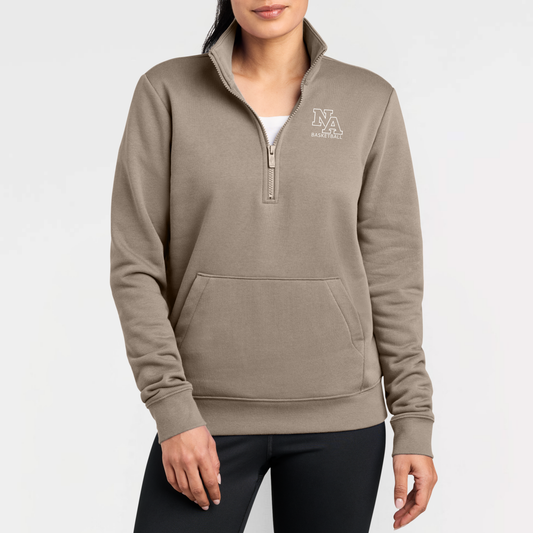 NAGTB: NA Basketball, Embroidered, Nike Women's Club Fleece Sleeve Swoosh 1/2-Zip