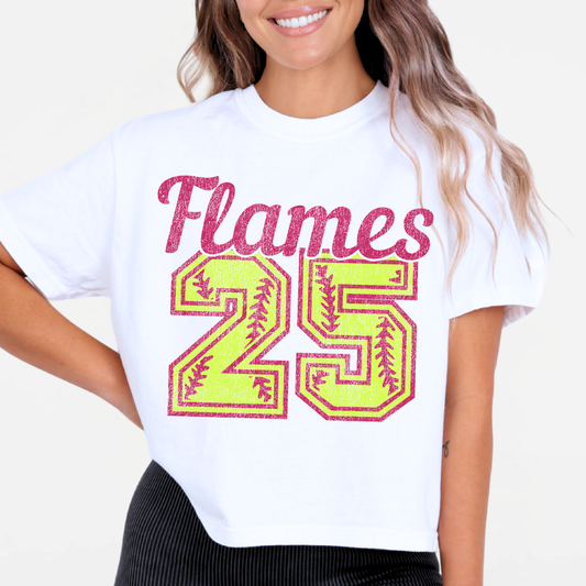 Flames Softball: Number Women's T-Shirt