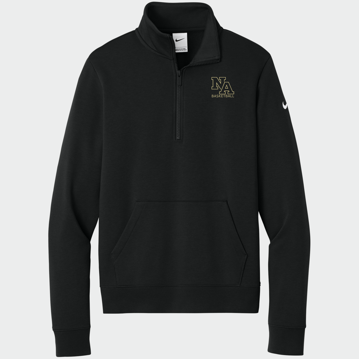 NAGTB: NA Basketball, Embroidered, Nike Women's Club Fleece Sleeve Swoosh 1/2-Zip