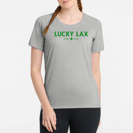 LuckyLax: Women's Raglan Triblend Tech T-Shirt