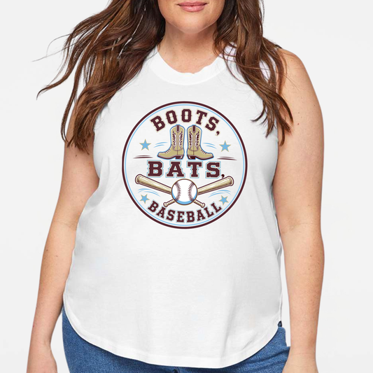 Boots, Bats & Baseball Women's & Girls Muscle Tank Top
