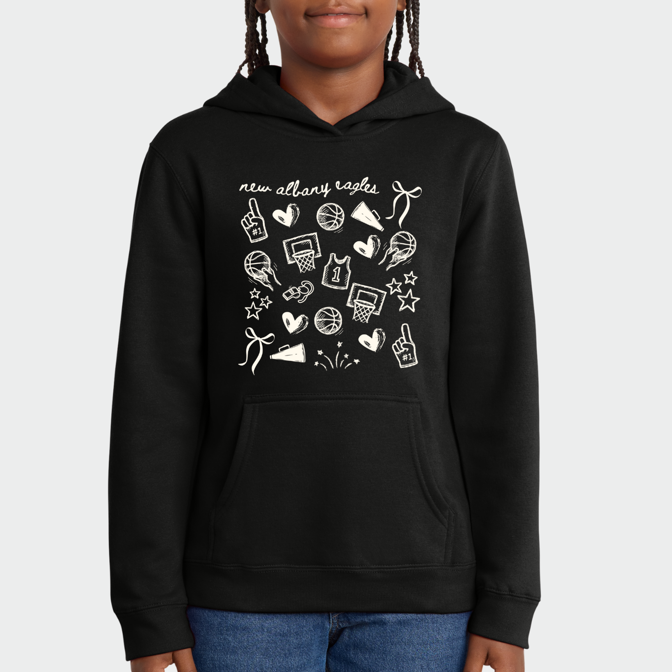 NAGTB: New Albany Basketball Collage Hooded Sweatshirt