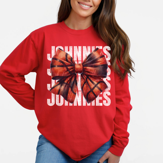 JYAA: Johnnies Basketball Bow *distressed* Long Sleeve T-Shirt