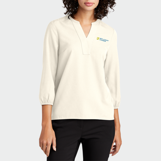 NA Chamber: Stretch Crepe 3/4 Sleeve Blouse