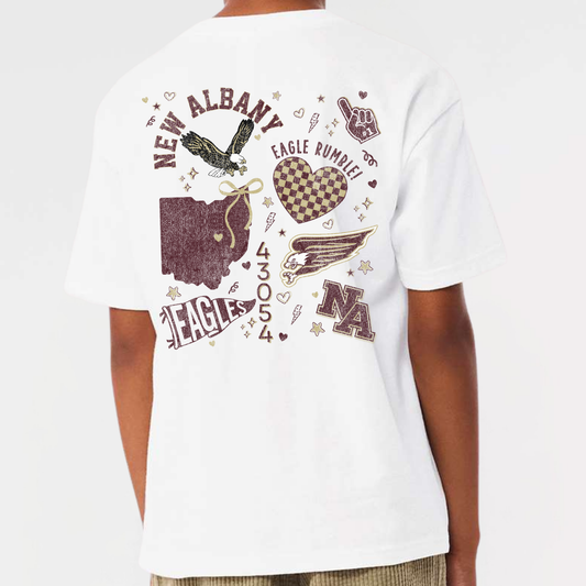 NAPTO: New Albany *Distressed Print* Collage 6oz Heavyweight T-Shirt