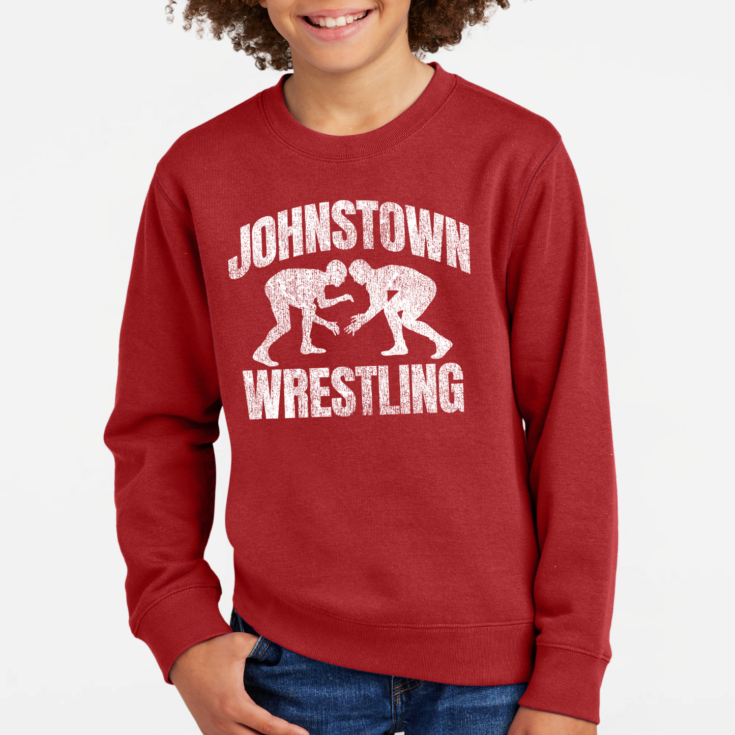 JYAA: Johnstown Wrestling *distressed graphic* Crew Sweatshirt