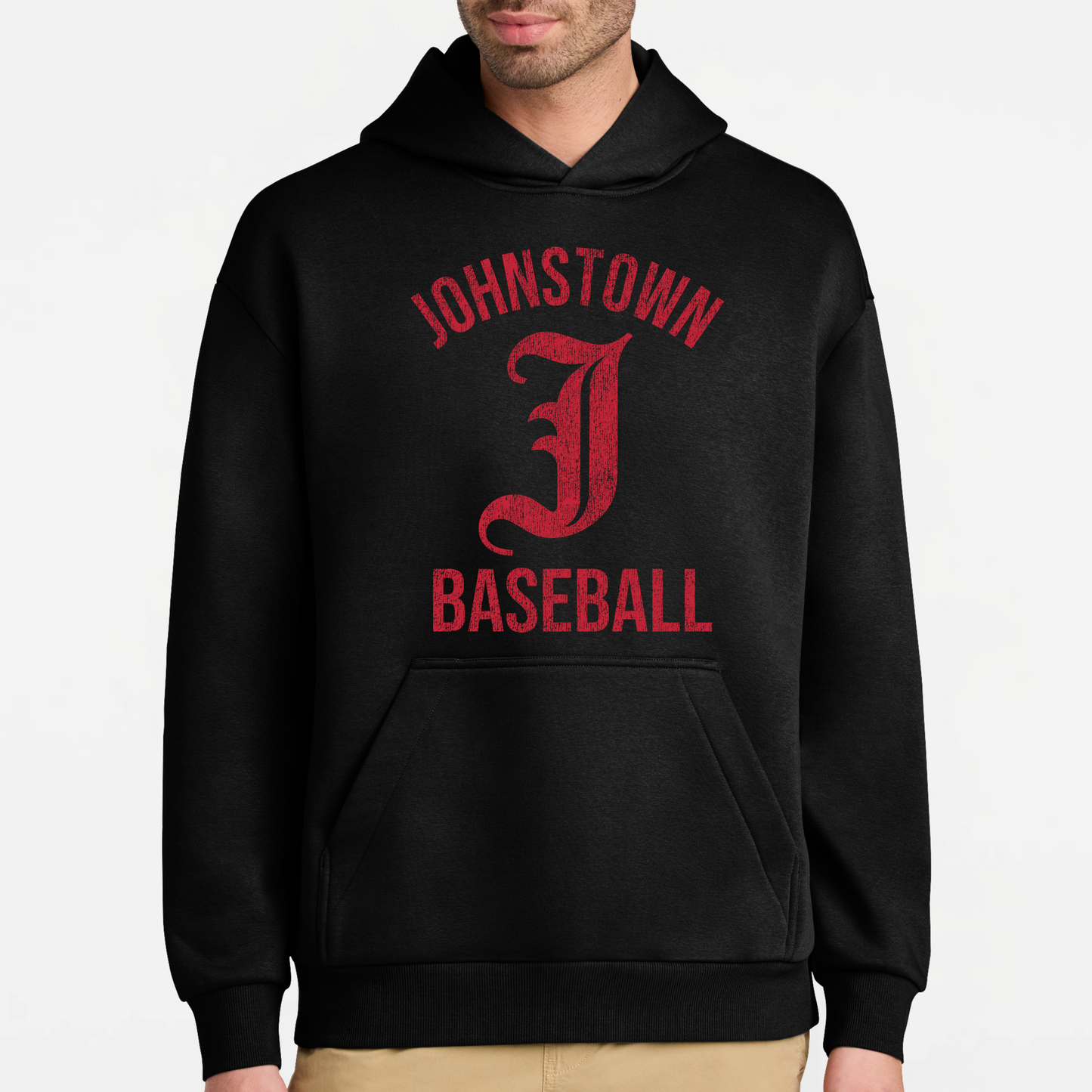 JTB: Old English J Heavyweight Hooded Sweatshirt *Distressed Print*