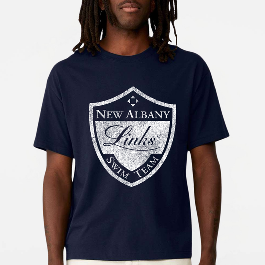 LINKSWIM: Distressed Crest 6oz Heavyweight T-Shirt