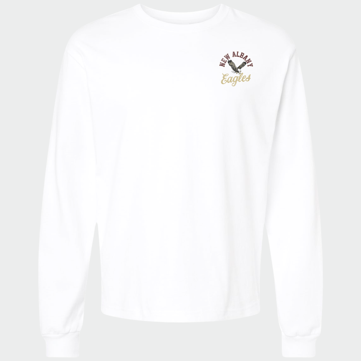 NAPTO: New Albany *Distressed Print* Collage  6oz Heavyweight Long Sleeve T-Shirt