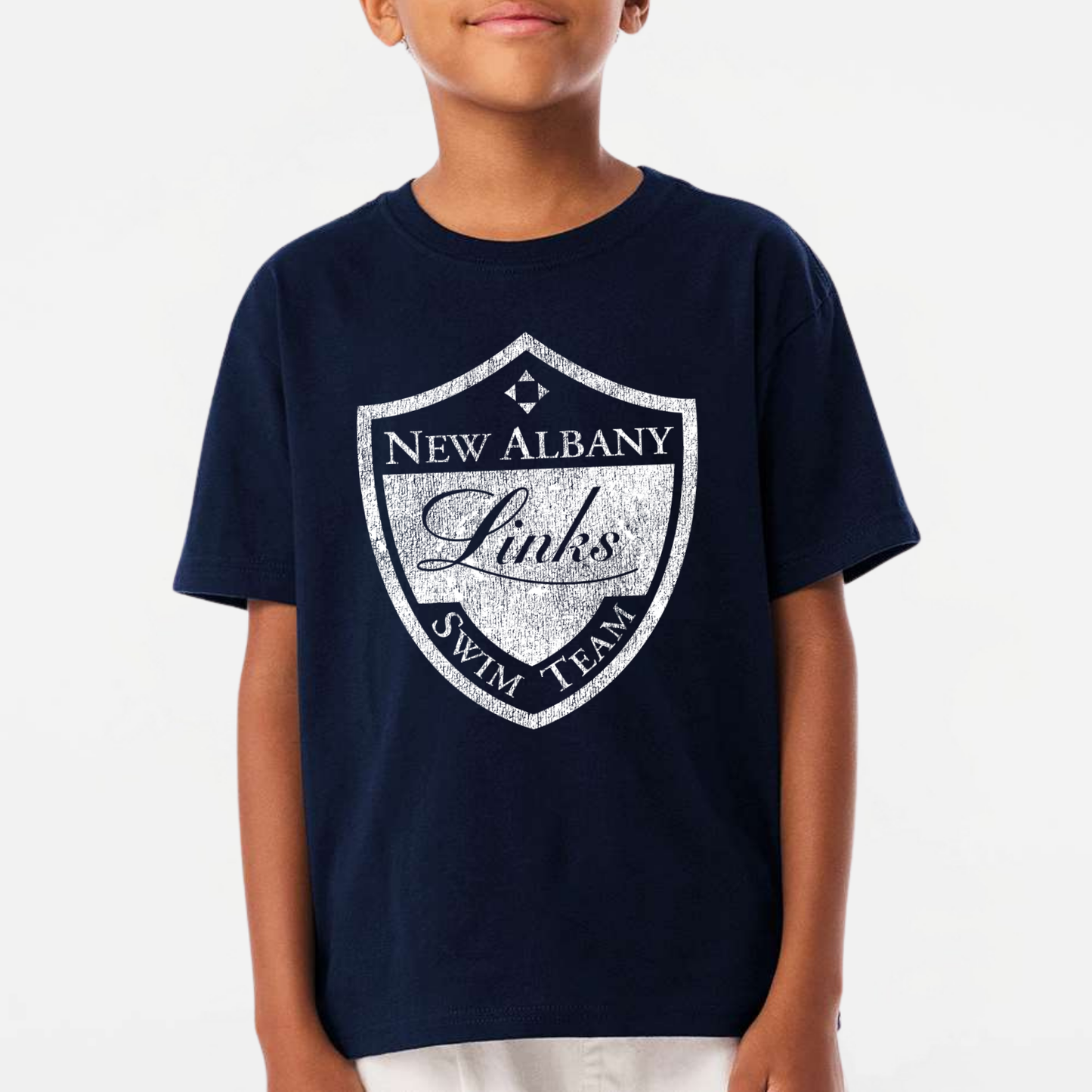 LINKSWIM: Distressed Crest 6oz Heavyweight T-Shirt