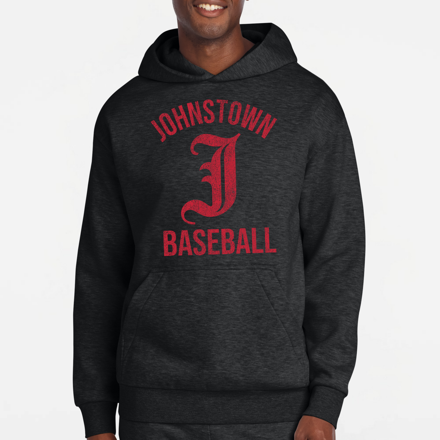 JTB: Old English J Heavyweight Hooded Sweatshirt *Distressed Print*