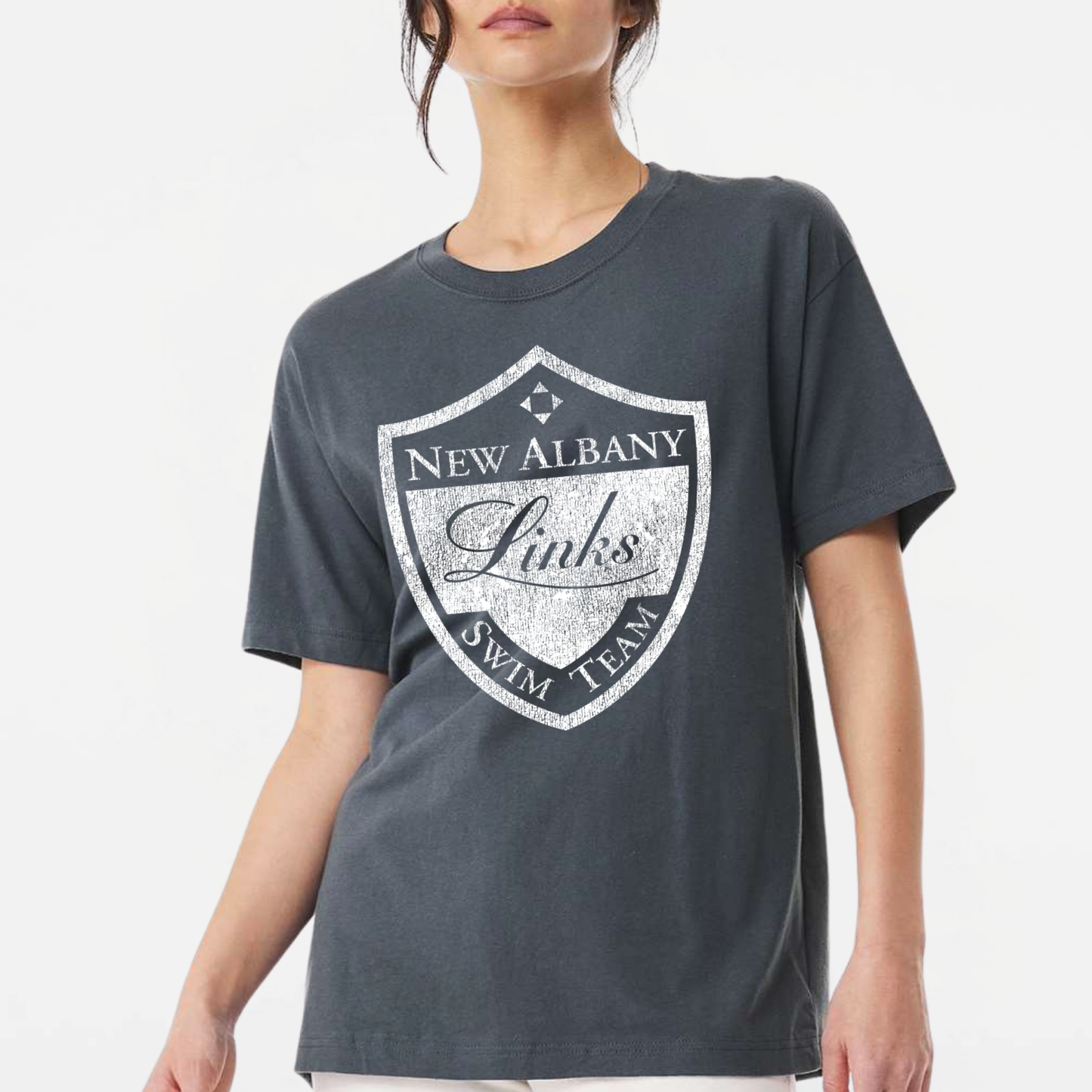 LINKSWIM: Distressed Crest 6oz Heavyweight T-Shirt