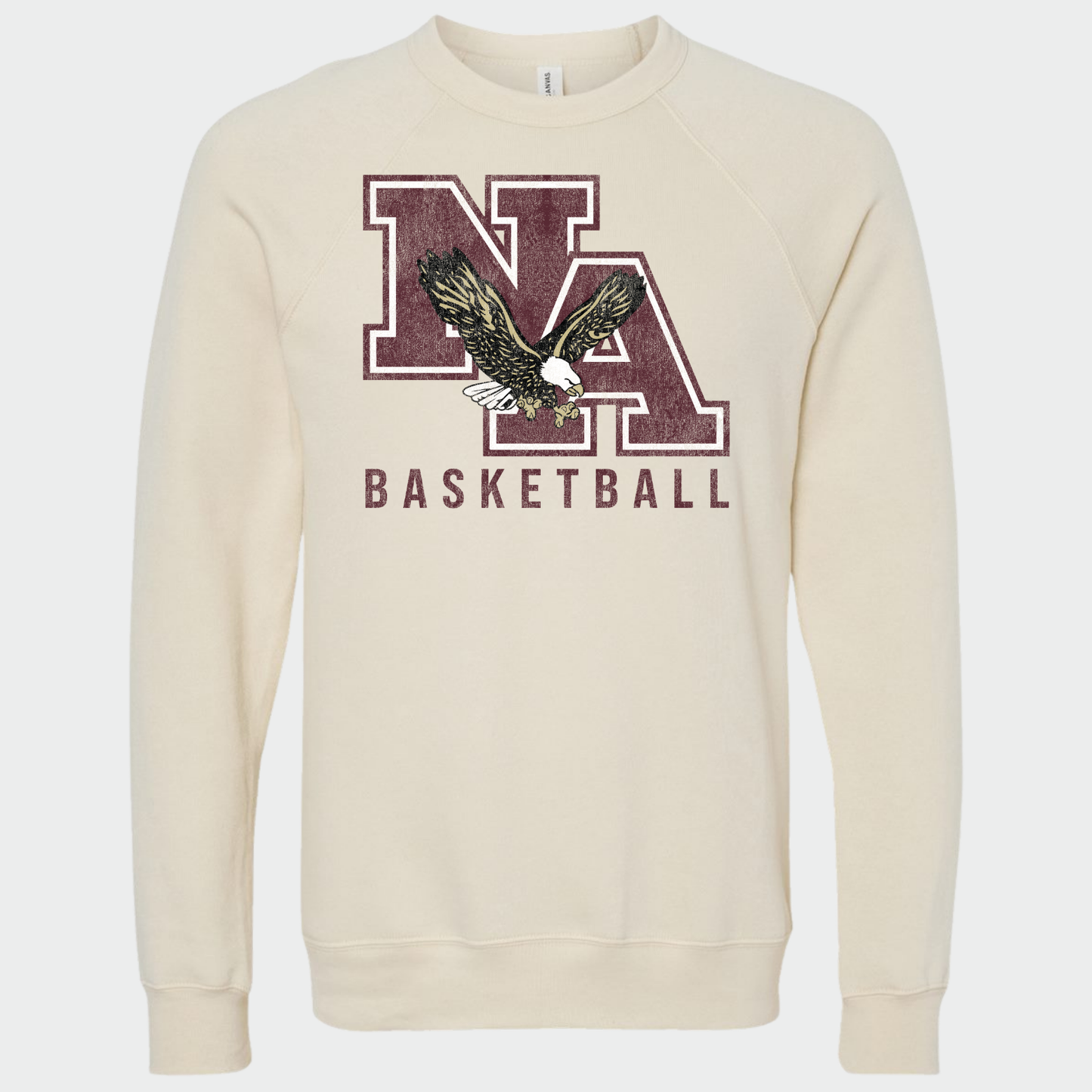 NAGTB: NA Basketball *Distressed Print* Sponge Fleece Crew Sweatshirt