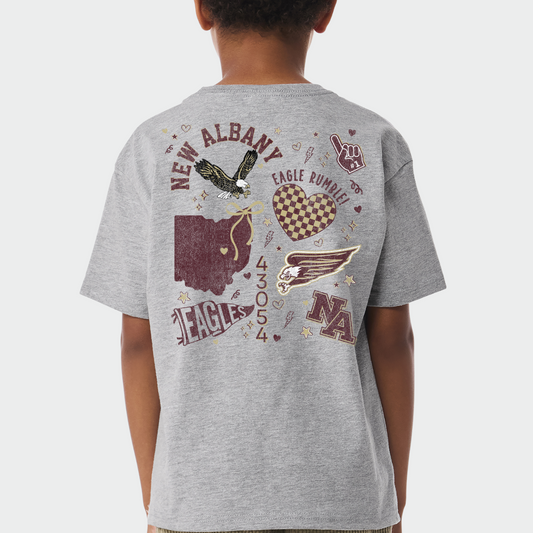 New Albany *Distressed Print* Collage 6oz Heavyweight T-Shirt
