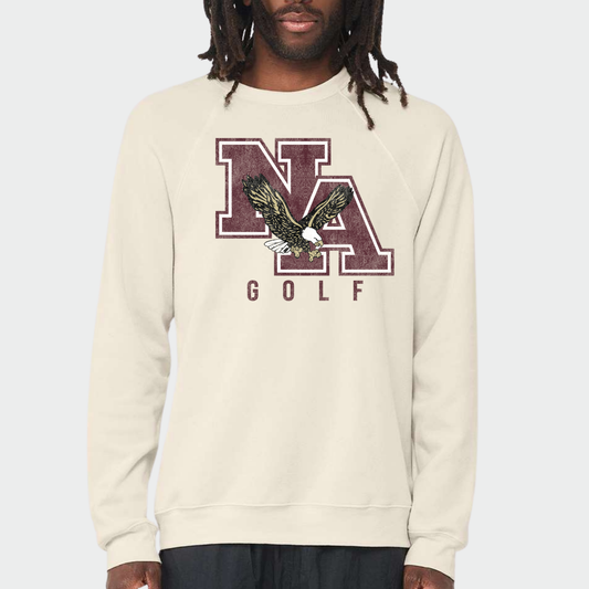 NAGOLF: *Distressed Print* Sponge Fleece Crew Sweatshirt