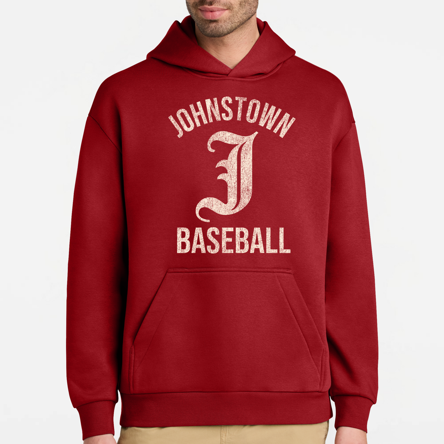 JTB: Old English J Heavyweight Hooded Sweatshirt *Distressed Print*