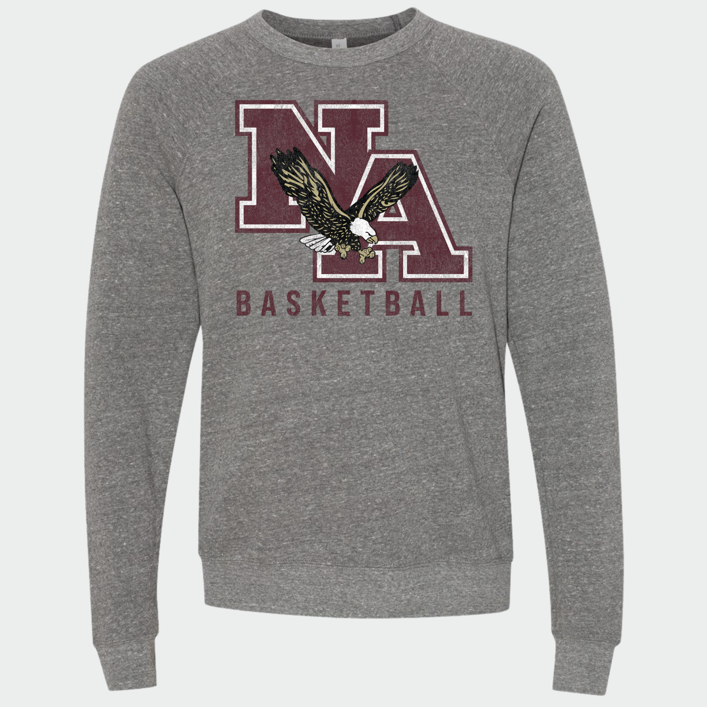 NAGTB: NA Basketball *Distressed Print* Sponge Fleece Crew Sweatshirt